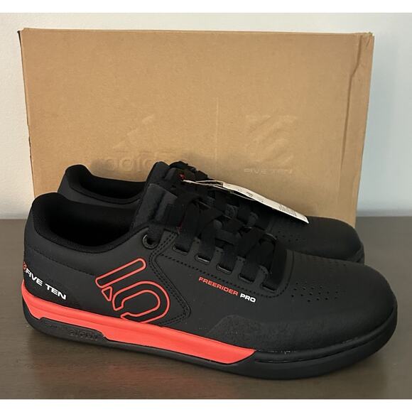 Adidas Five Ten Freerider Pro Mountain Bike Shoes FW2823 Black Red Mens Size 9.5 - Picture 1 of 9